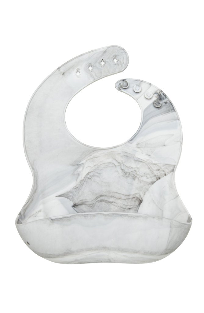 Silicone Bib in Marble by Loulou Lollipop