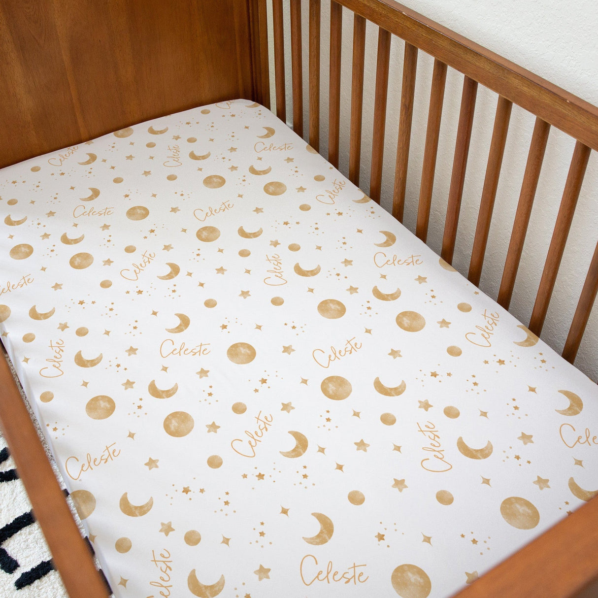 Sugar + Maple Personalized Crib Sheet | Among the Stars