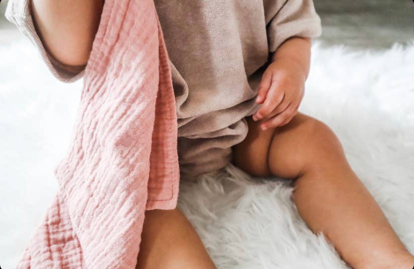 Muslin Teething Ring in Blush by Chewable Charm