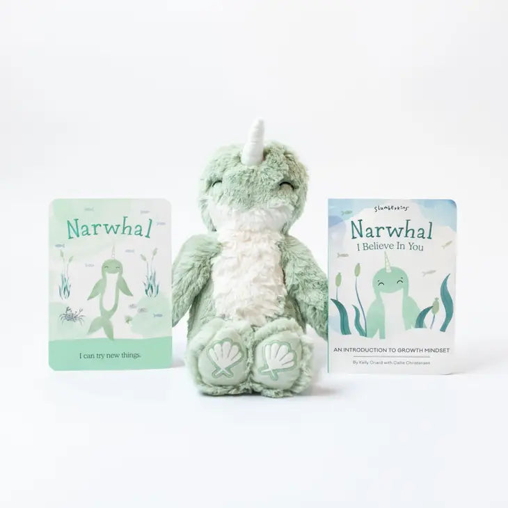 Seafoam Narwhal Kin - Growth Mindset by Slumberkins