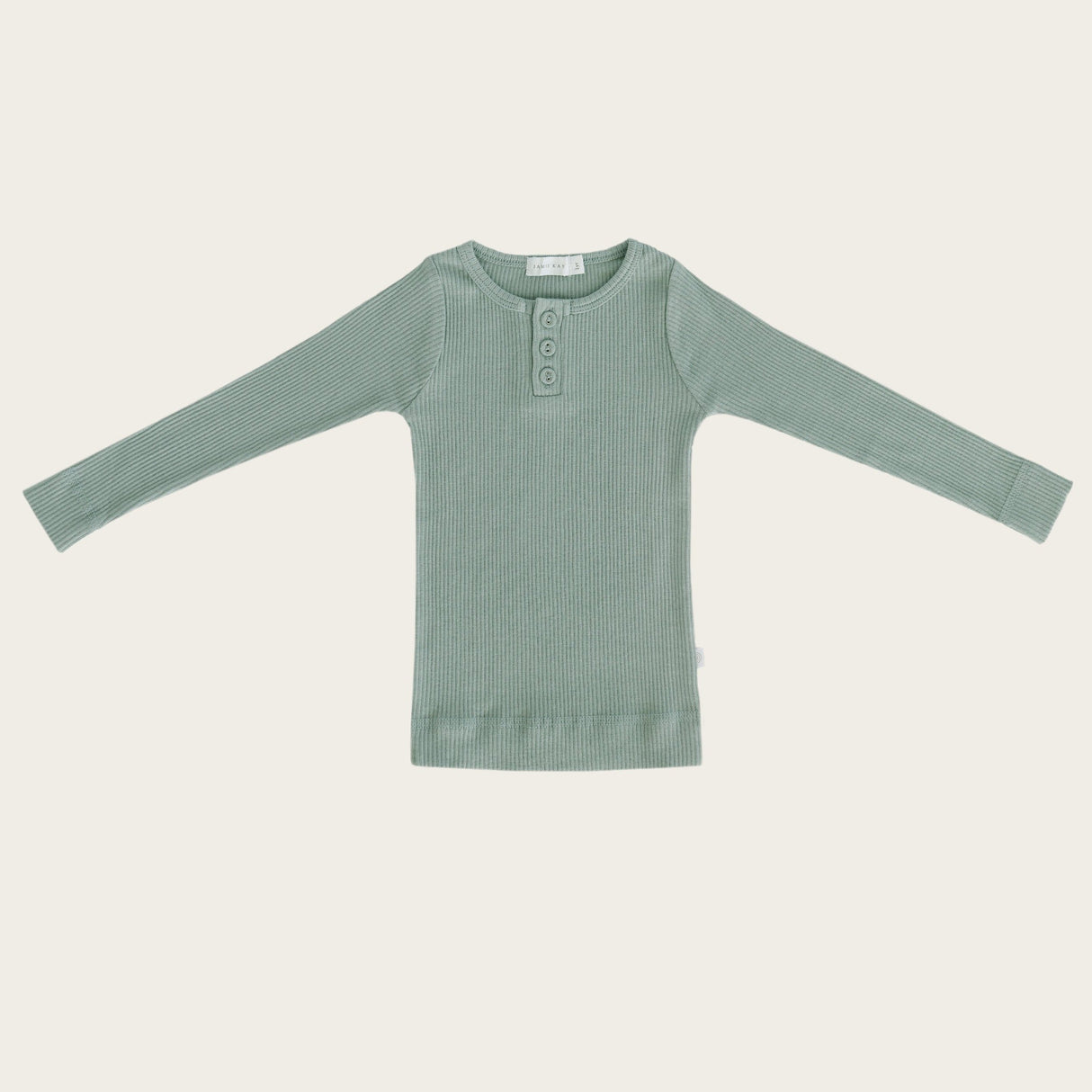 Organic Essential Long Sleeve Henley in Haze by Jamie Kay