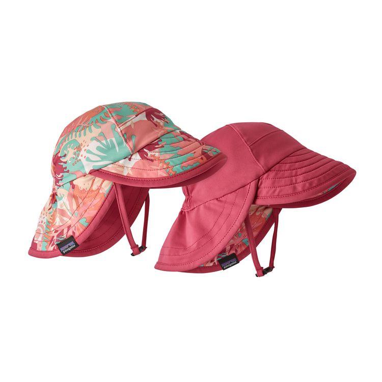 Baby Reversible Cap SW Hat in Wild Waratah Vjosa Green (WIVG) by Patagonia