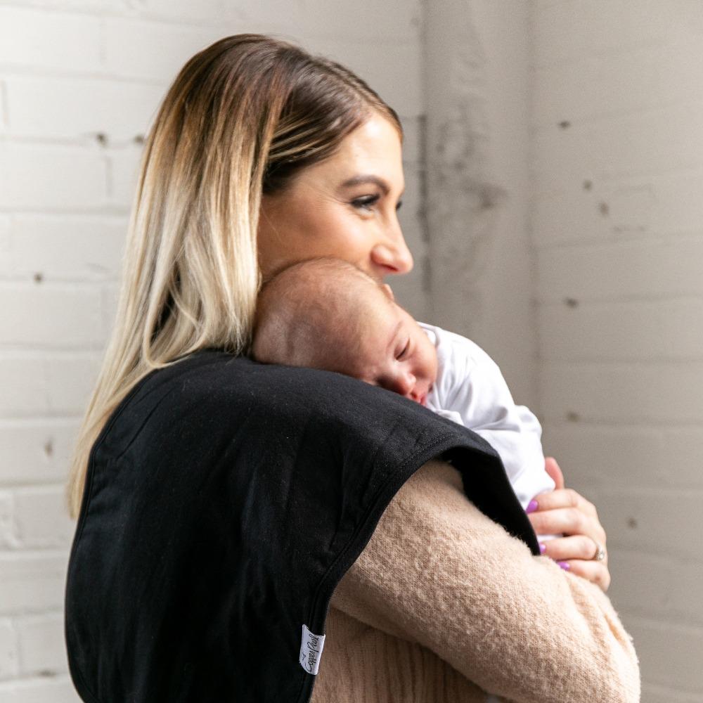 Burp Cloths in Black Basics by Copper Pearl