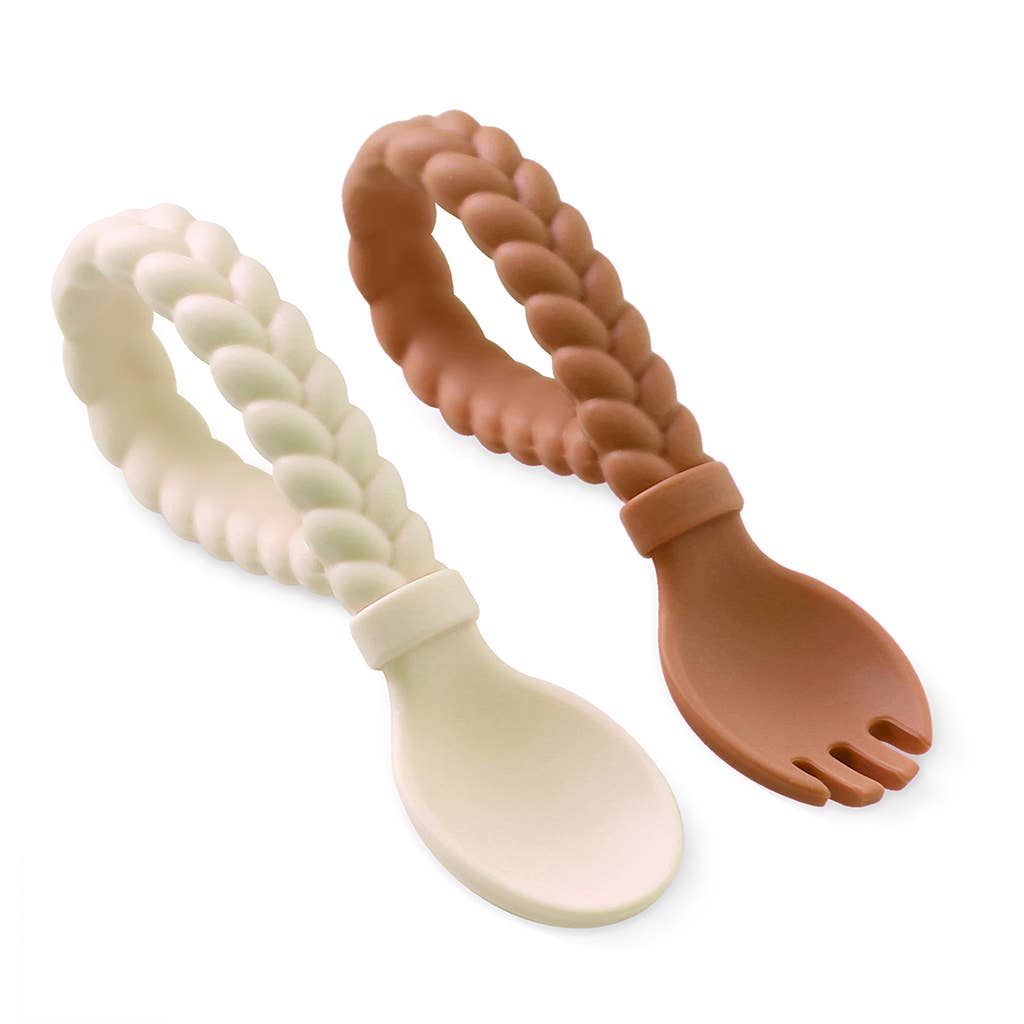 Itzy Ritzy - Buttercream + Toffee Sweetie Spoons™ Spoon + Fork Set