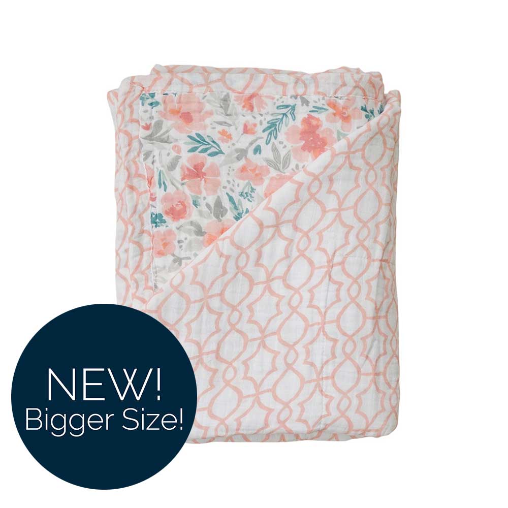 Floret + Trellis Classic Muslin Super Snuggle Blanket