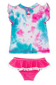 Feather 4 Arrow - Seashell Baby Ruffle Set - Beach Party Tie-Dye