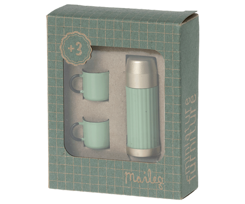 Thermos and Cups in Mint by Maileg