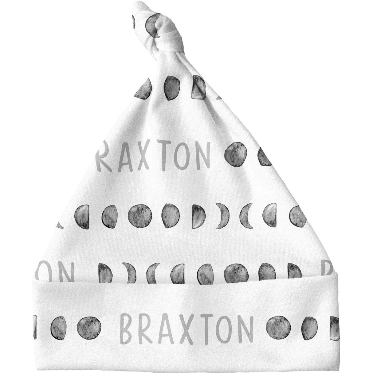Sugar + Maple Personalized Knotted Baby Hat | Moon Phases