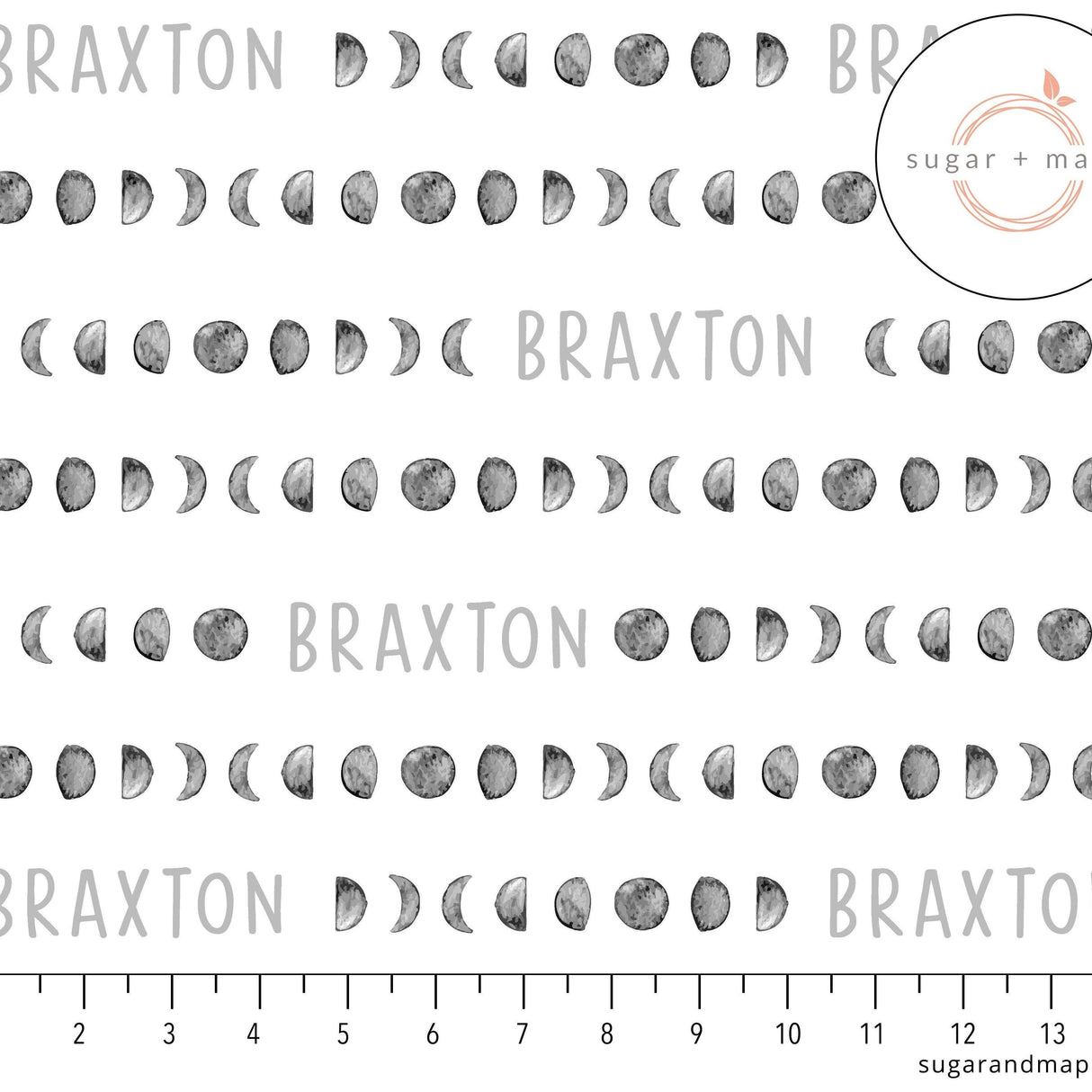 Sugar + Maple Personalized Stretchy Blanket | Moon Phases