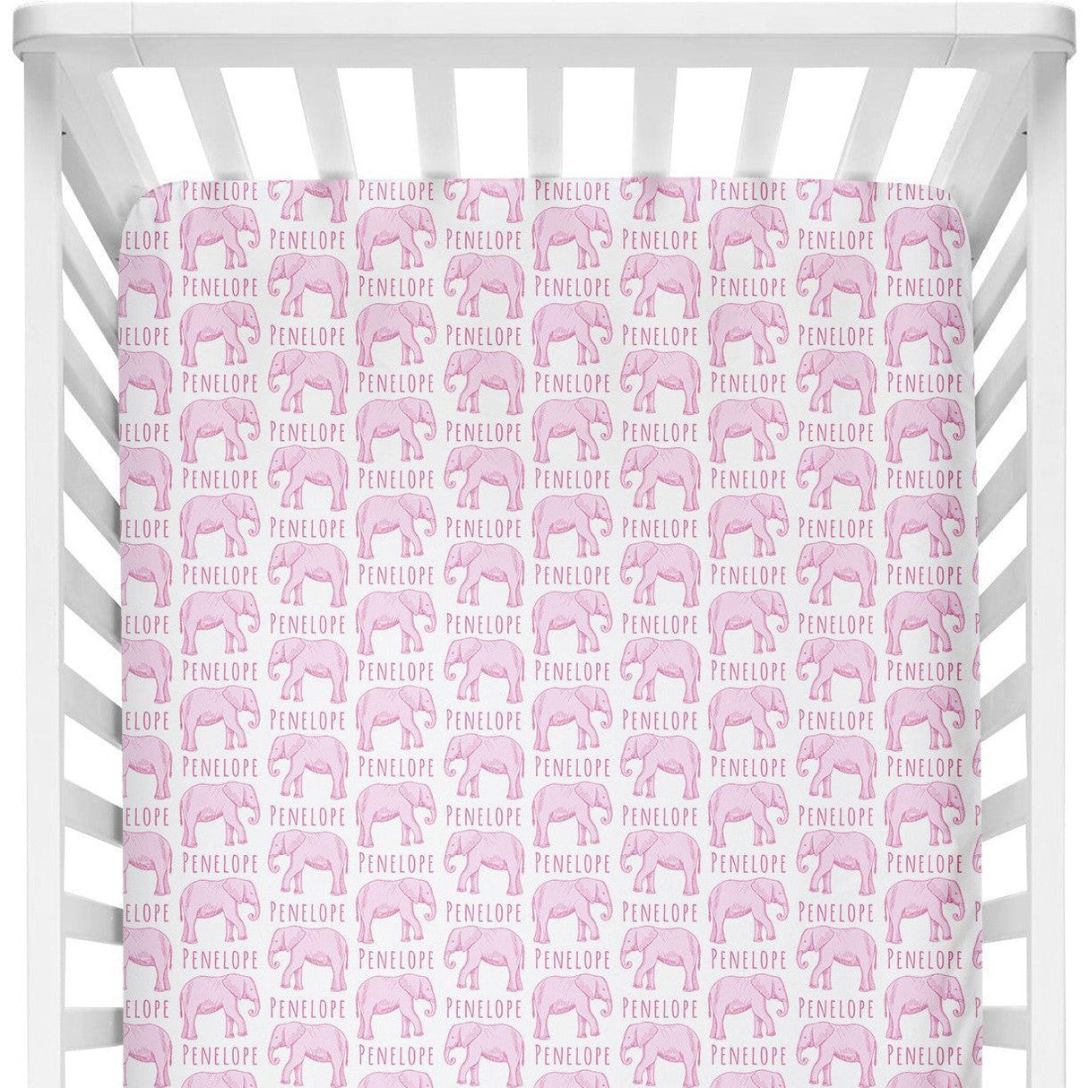 Sugar + Maple Personalized Crib Sheet | Elephant