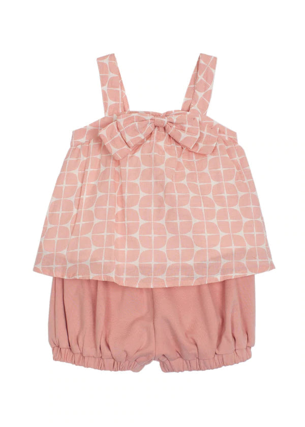 Mabel + Honey - Pink Tulips Woven + Knit 2 pc Set