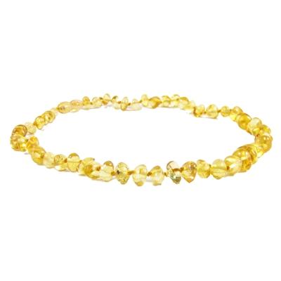 Polished Baroque Baltic Amber Necklace in Lemon