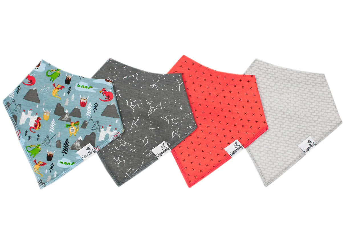 Bandana Bib Set 4-Pack in Viking by Copper Pearl