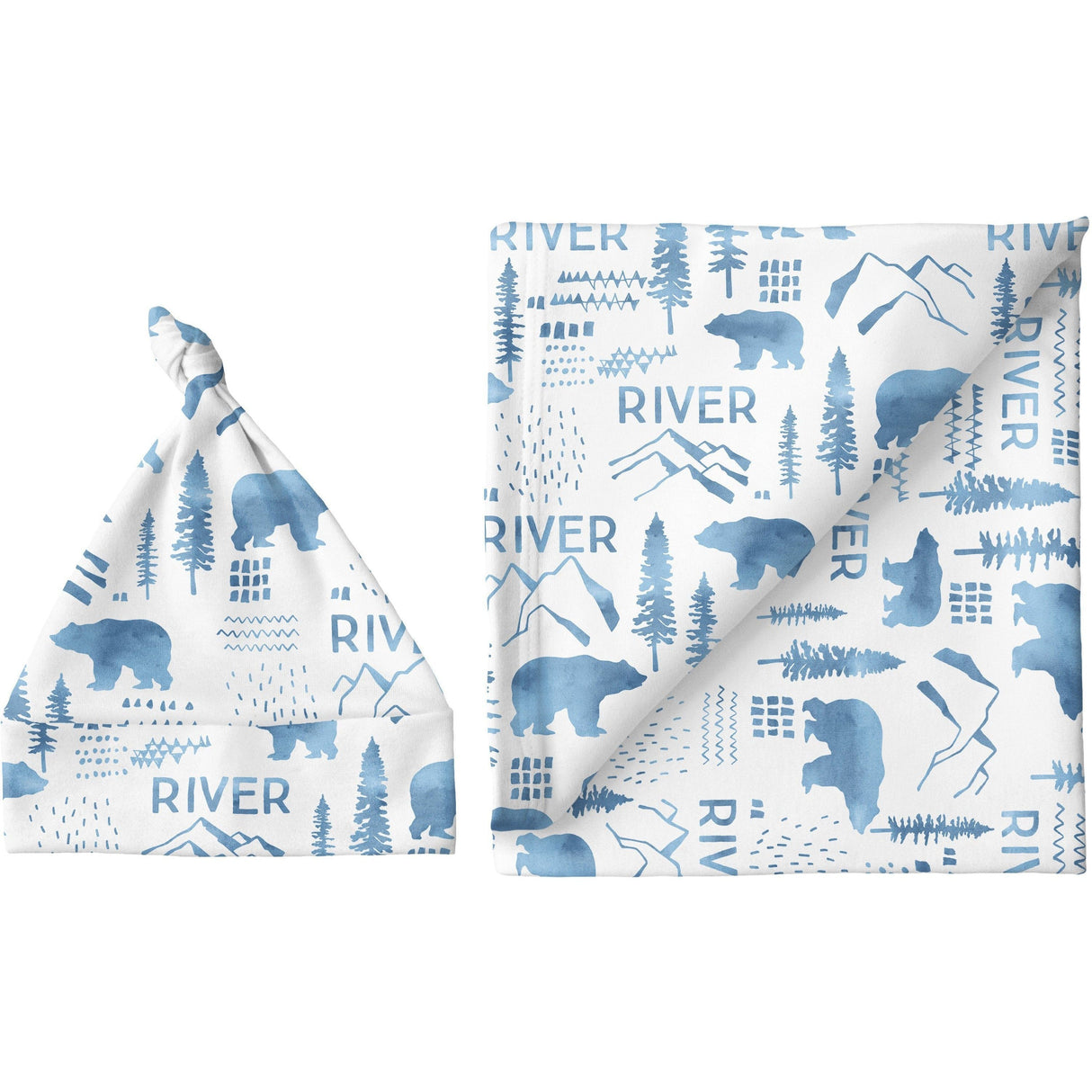 Sugar + Maple Personalized Blanket & Hat Set | Woodland