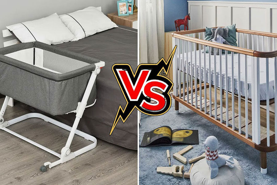 Bassinet and crib comparison for a baby's safe sleep space