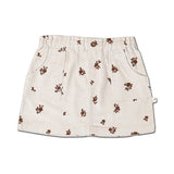 Organic Corduroy Skirt - Brown Floral by Makemake