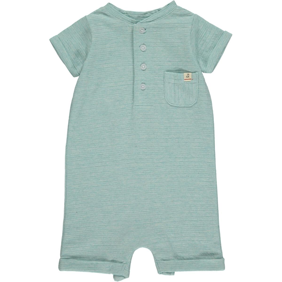 Camborne Henley Romper - Sky Ribbed by Me & Henry