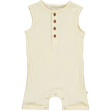 Ribbed Henley Playsuit in Cream by Me & Henry