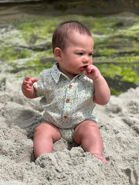 Helford Onesie - Green Floral by Me & Henry