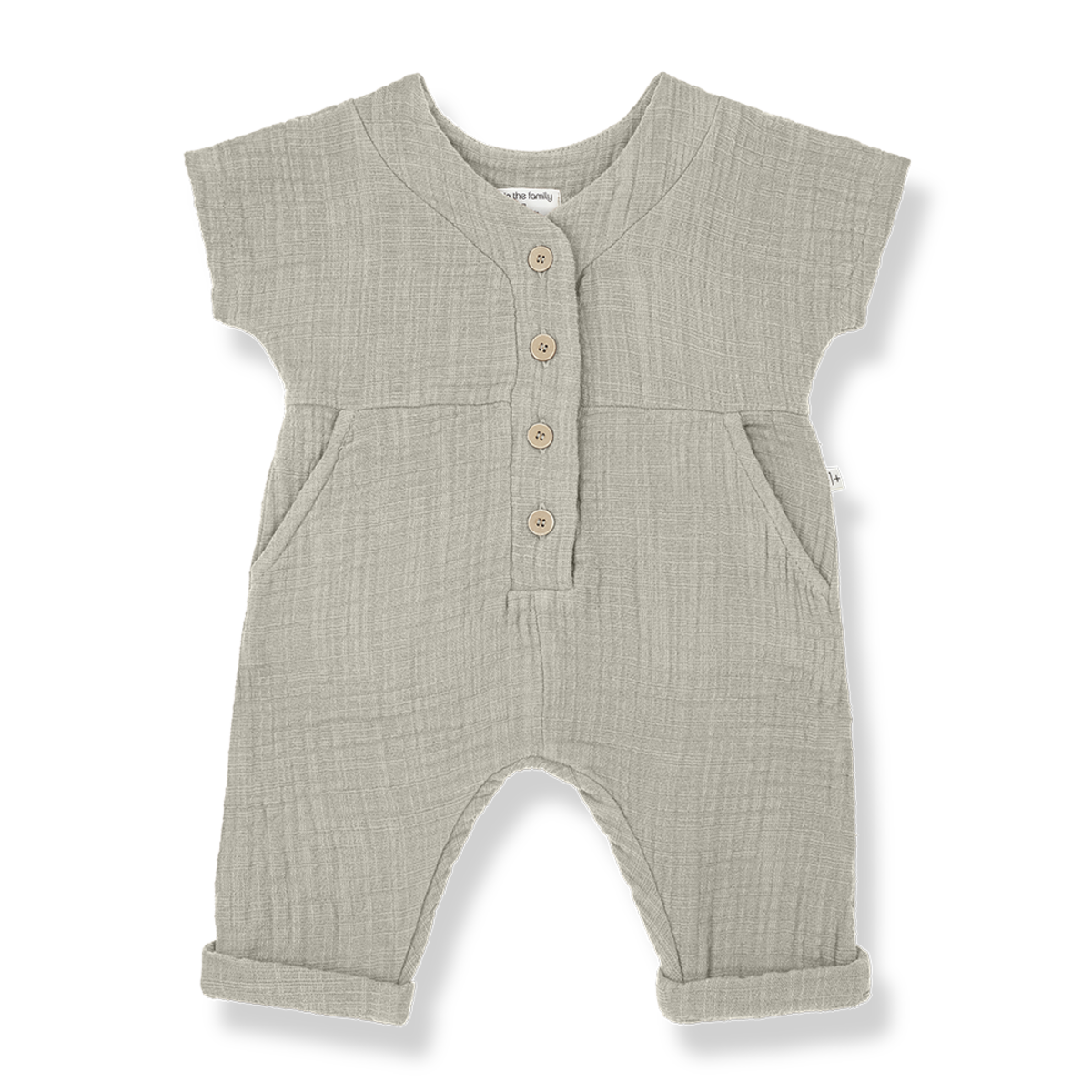 Adriano Short Sleeve Overall - Beige by 1+ in the family