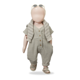 Adriano Short Sleeve Overall - Beige by 1+ in the family