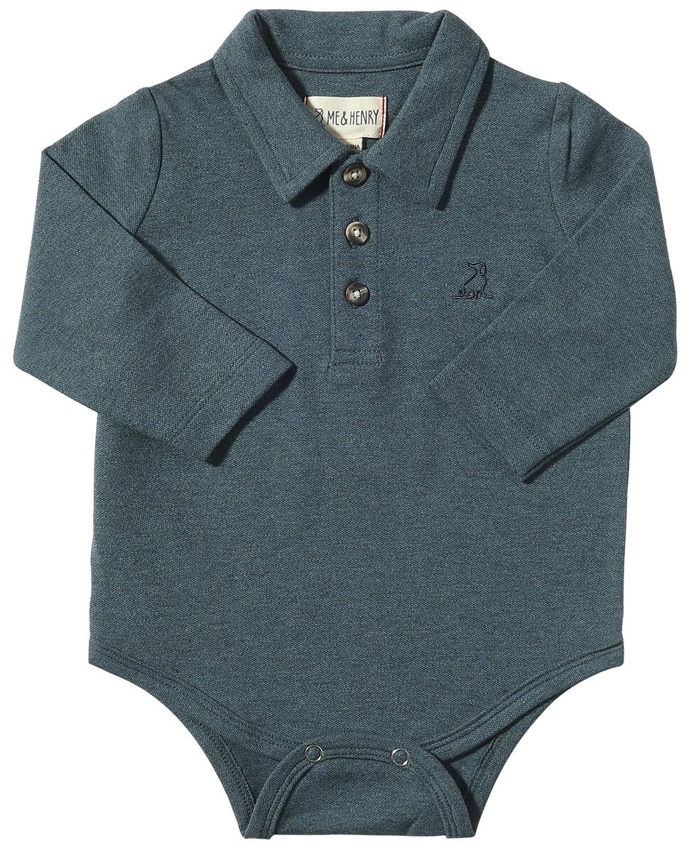 China Blue Seymour Polo Onesie by Me & Henry