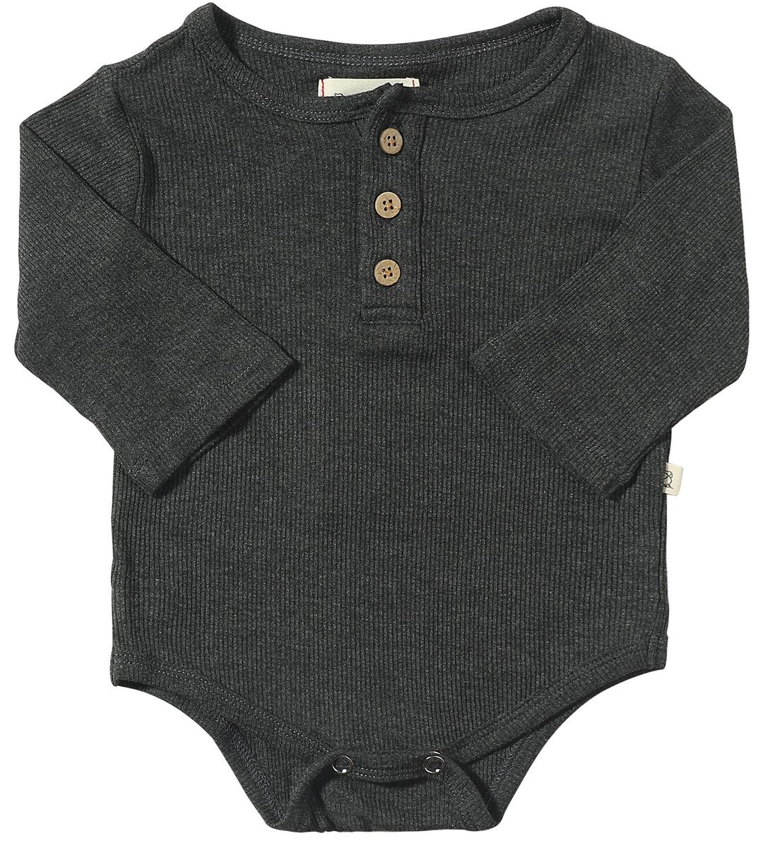 Charcoal Rib Aynor Onesie by Me & Henry