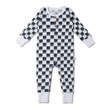 Organic Button Romper - Cabin Checks by Makemake