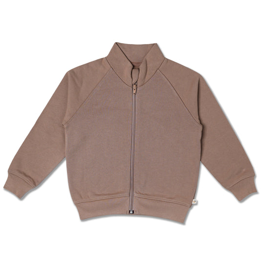 Organic Fleece Zipper Jacket- Taupe by Makemake