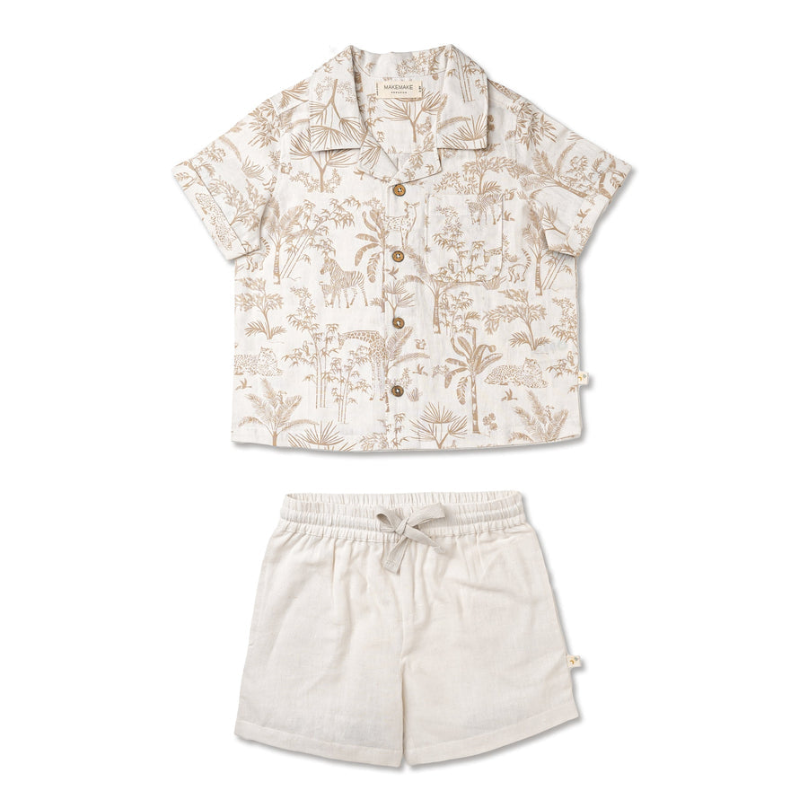 Organic Shirt & Shorts Set - Wild Tropics by Makemake