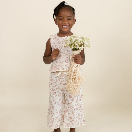 Organic Ruffle Top & Pants Set - Petit Floral by Makemake