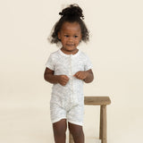 Organic Short Zip Romper - Waves by Makemake
