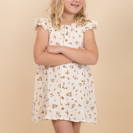 Organic Button Flutter Dress - Bohemia by Makemake