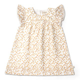 Organic Short Sleeve Flutter Dress - Gardenia by Makemake