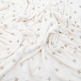 Stretch Knit Swaddle Blanket - Grey Cross by Little Unicorn