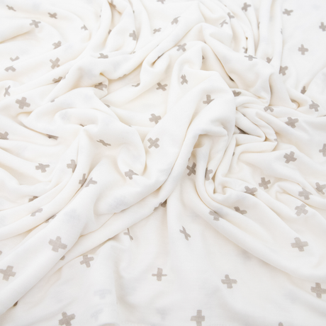 Stretch Knit Swaddle Blanket - Grey Cross by Little Unicorn