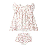 Organic Short Sleeve Flutter Dress - Petit Floral by Makemake