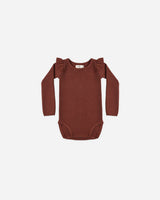 Shoulder Ruffle Bodysuit || Brick by Rylee + Cru