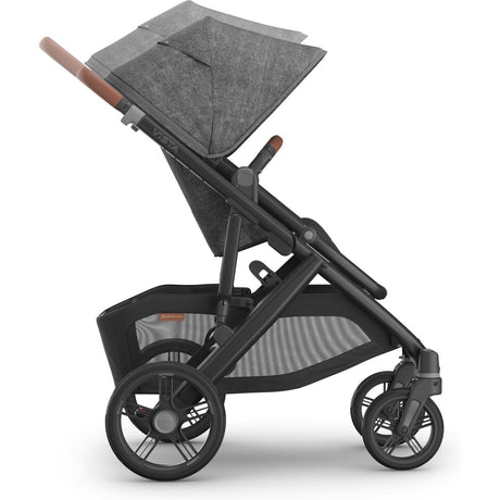 UPPAbaby Vista V3 stroller in Greyson showing adjustable handlebar and canopy