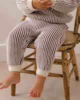 Chunky Knit Pant || Cherry Stripe by Quincy Mae