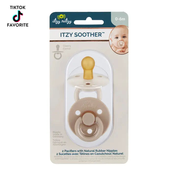 Itzy Soother™ Natural Rubber Paci Sets - Coconut + Toast 0/6M by Itzy Ritzy