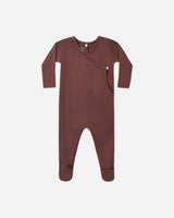 Pointelle Wrap Footie || Black Cherry by Quincy Mae