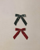 Velvet Bows Set || Green, Ruby by Noralee