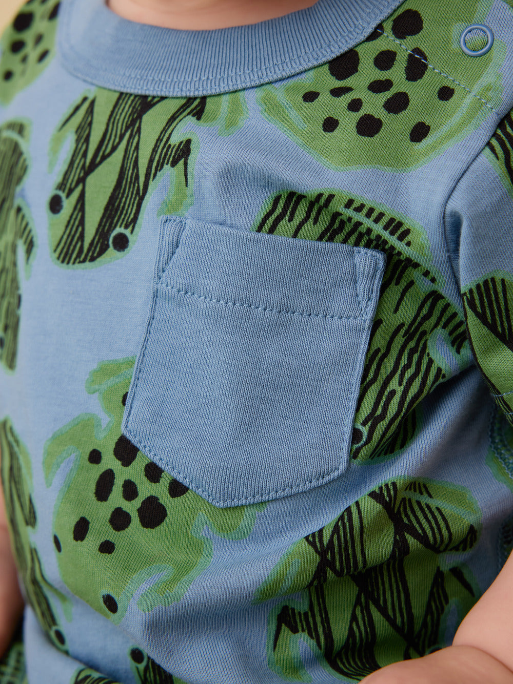 Pocket Shortie Baby Romper- Hopalong Frogs by Tea