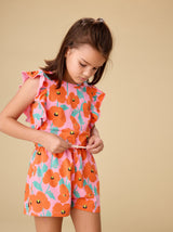 Flutter Sleeve Romper- Poppy Poppies by Tea