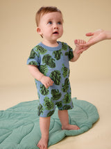 Pocket Shortie Baby Romper- Hopalong Frogs by Tea
