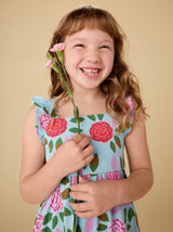 Ruffle Strap Dress- Spinning Carnations by Tea Collection