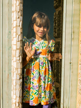 Wrap Neck Dress- Watercolor Floral by Tea Collection