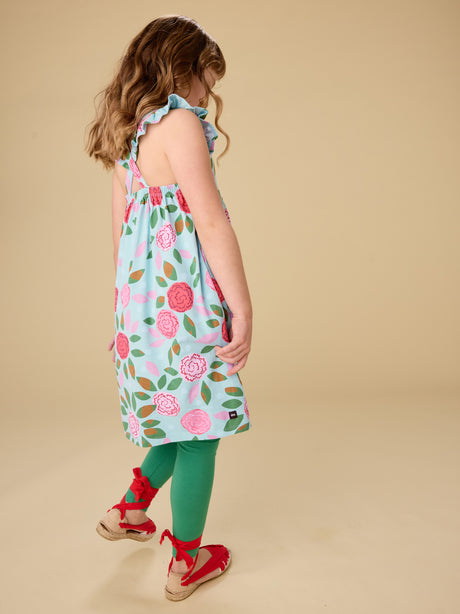 Ruffle Strap Dress- Spinning Carnations by Tea Collection