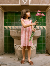 Ruffle Strap Dress- Mini Rose Toss by Tea Collection
